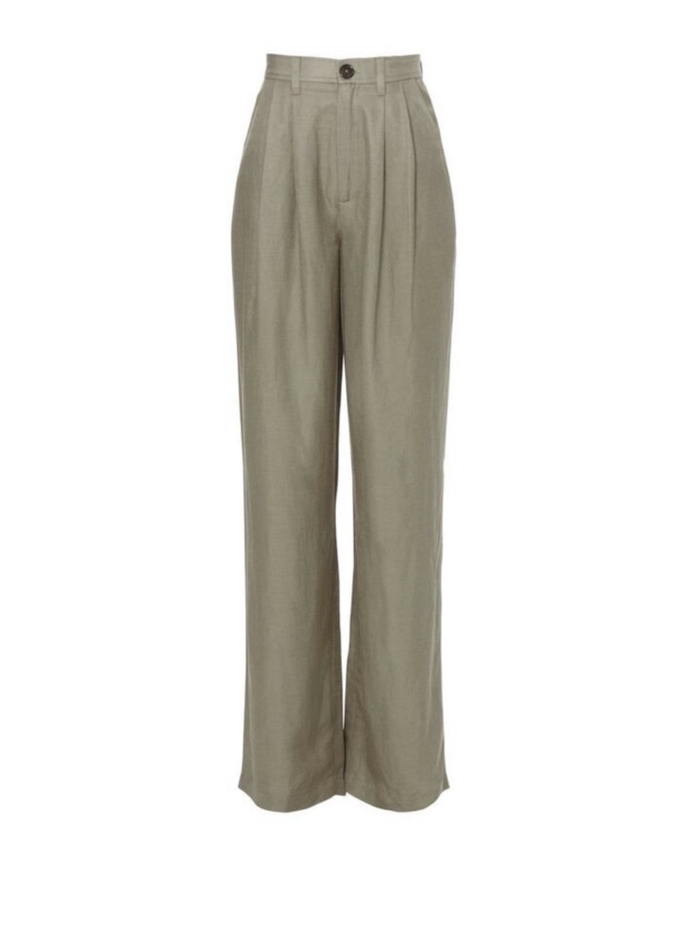 Annie Bing Wide-Leg Chinos in Olive Taupe